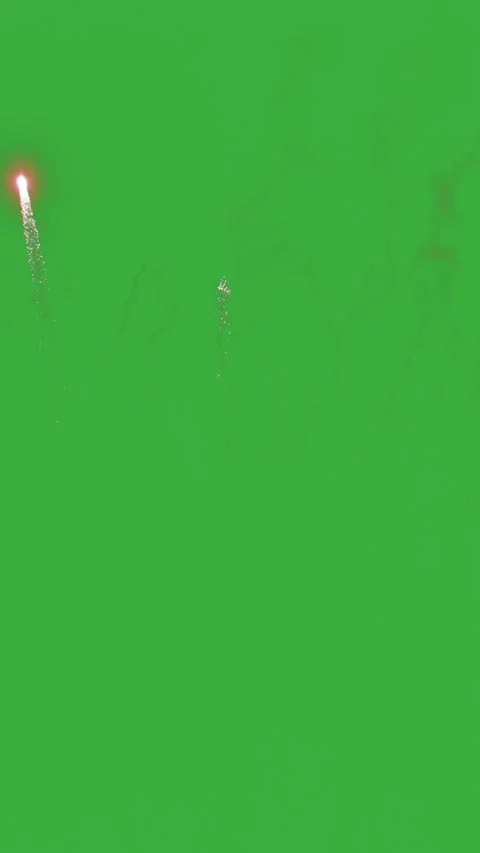 Isolated fireworks burst on green screen for video compositing Stock Footage 342434336