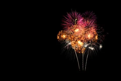 Isolated fireworks display Stock Photos