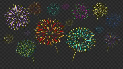 Isolated Fireworks Elements イラスト素材