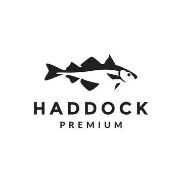 Isolated fish haddock logo design Stockillustratie