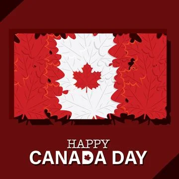 Isolated flag of canada made by maple leaves Vector Stock Illustration