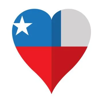 Isolated flag of Chile on a heart shape Ilustração Stock