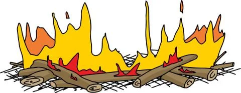 Isolated Flames on Sticks Stock Illustration