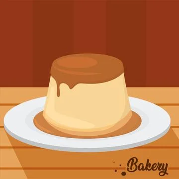 Isolated flan bakery product on a table Vector Illustrazione stock