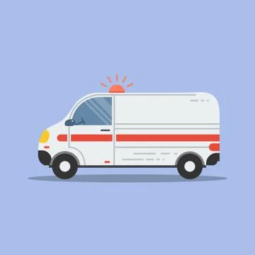 Isolated flat ambulance icon Illustrazione stock