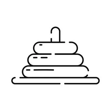 Isolated flat baby pyramid stack toy sketch icon Vector Stock Illustration