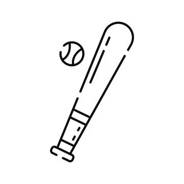 Isolated flat baseball bat toy sketch icon Vector Stock Illustration