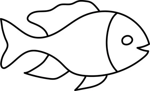 Isolated flat black outline of a fish Stock Illustration
