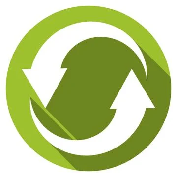 Isolated flat button (icon) for recycle in green color Stock Illustration