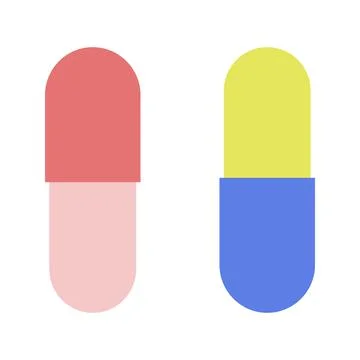 Isolated flat colored medicinal pills for therapy Stock Illustration