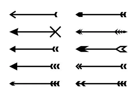 Isolated Flat Design Arrow Collection Set Premium Vector Stock Illustration