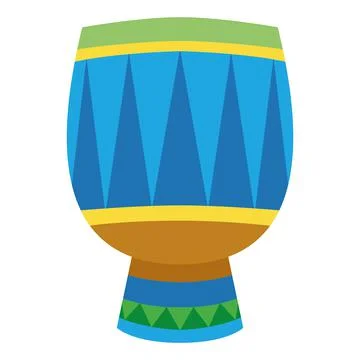 Isolated flat design of a tropical drum icon Vector Illustrazione stock