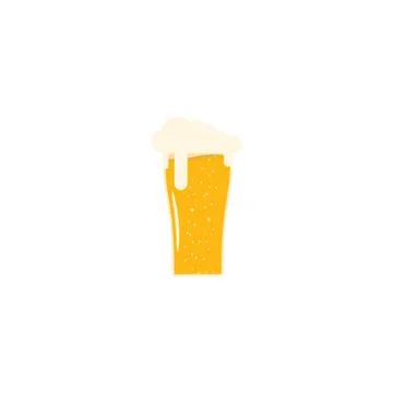 Isolated flat icon fully loaded goblet of light beer. Stock Illustration