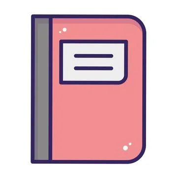 Isolated flat notebook icon school supply icon Stock Illustration