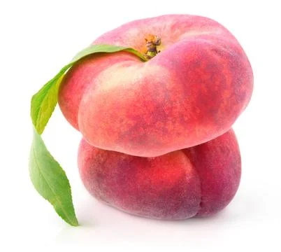 Isolated flat peaches Foto stock