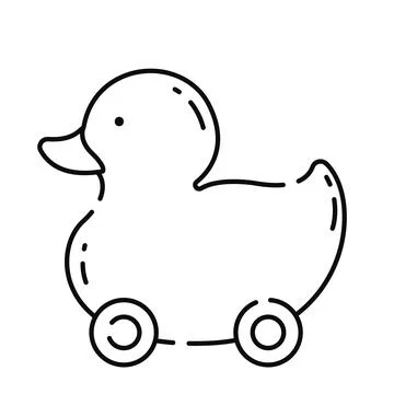 Isolated flat rubber duck toy sketch icon Vector Stock Illustration
