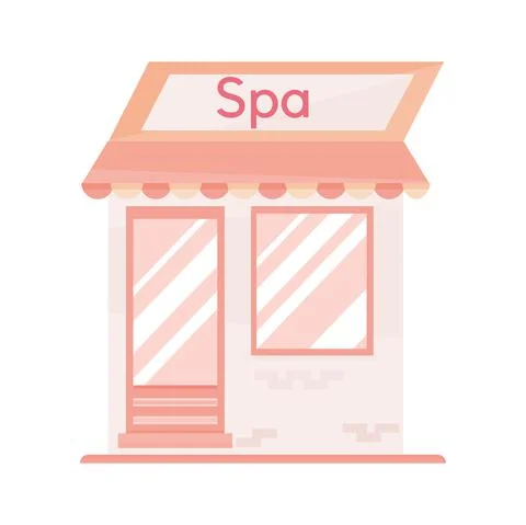 Isolated flat spa building icon Stock Illustration
