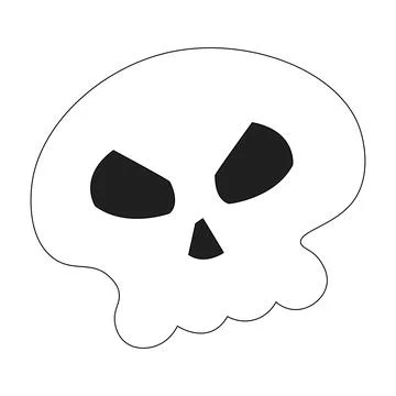 Isolated flat style halloween skull icon Vector Stock Illustration