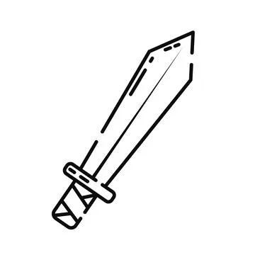 Isolated flat sword weapon toy sketch icon Vector Stock Illustration