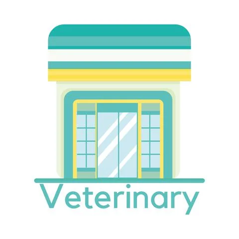 Isolated flat veterinary shop ICON Stock Illustration