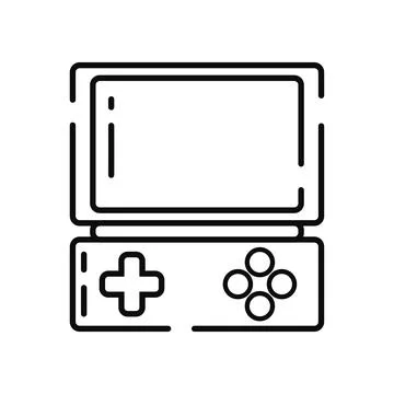 Isolated flat videogame console toy sketch icon Vector Stock Illustration