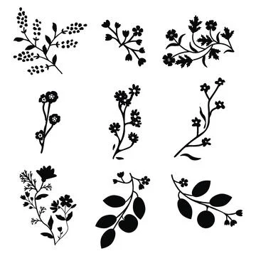 Isolated floral set Stock Illustration