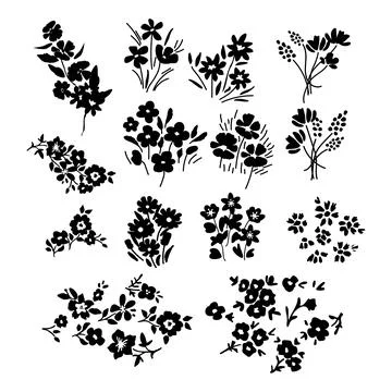 Isolated floral set Stock Illustration