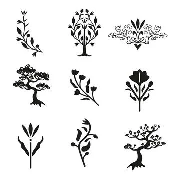 Isolated floral set Stock Illustration