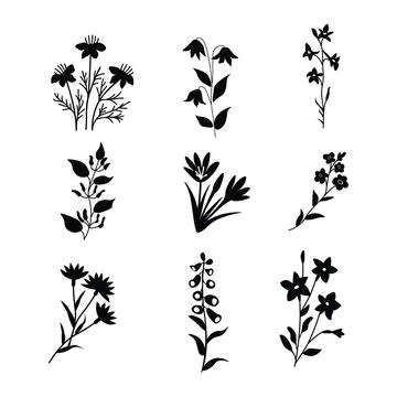 Isolated floral set Stock Illustration
