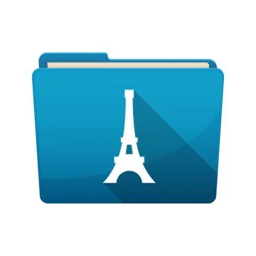 Isolated folder with   the Eiffel tower Stockillustratie