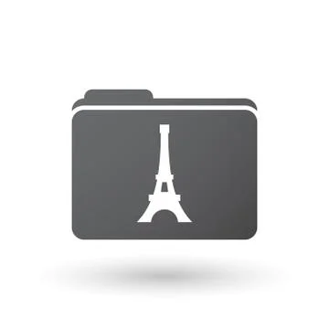 Isolated folder with   the Eiffel tower Stock Illustration