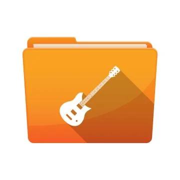 Isolated folder with  an electric guitar Stock Illustration