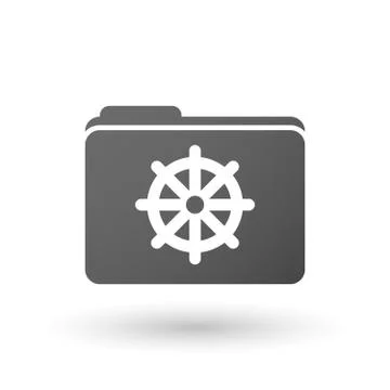 Isolated folder icon with a dharma chakra sign Stock Illustration