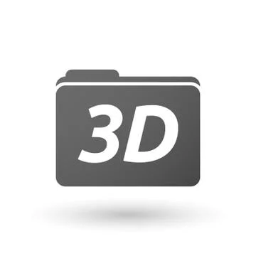 Isolated folder icon with    the text 3D Stock Illustration