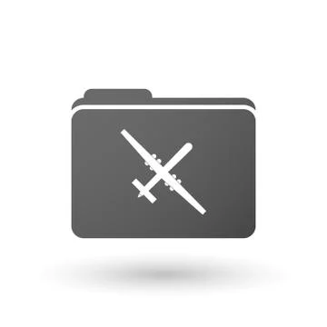 Isolated folder icon with a war drone Stock Illustration