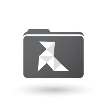 Isolated folder with  a paper bird Stock Illustration
