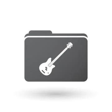 Isolated folder signal with  a four string electric bass guitar Stock Illustration