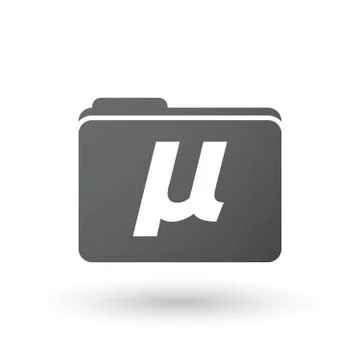 Isolated folder signal with  a micro sign, mu greek letter Stock Illustration