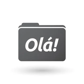 Isolated folder signal with  the text Hello! in the Portuguese language Stock Illustration