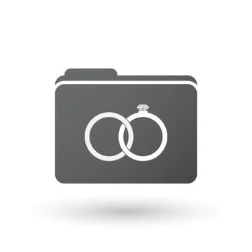 Isolated folder with  two bonded wedding rings Stock Illustration