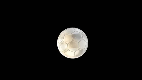 Isolated Football Ball changes Texture and fly on Camera in Slow Motion Stockbeeldmateriaal 125904176