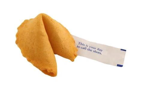 Isolated fortune cookie Stock Photos