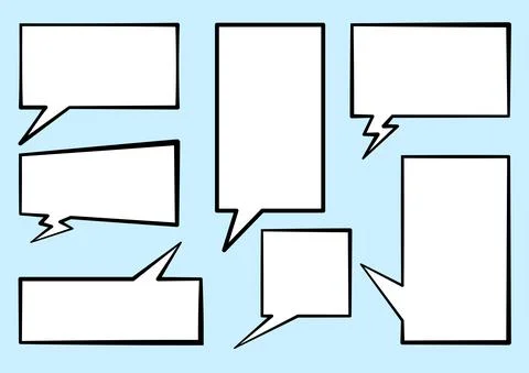 Isolated Freehand Handrawn Speech Bubbles And Signs For Cartooning, Comic, An Stock Illustration