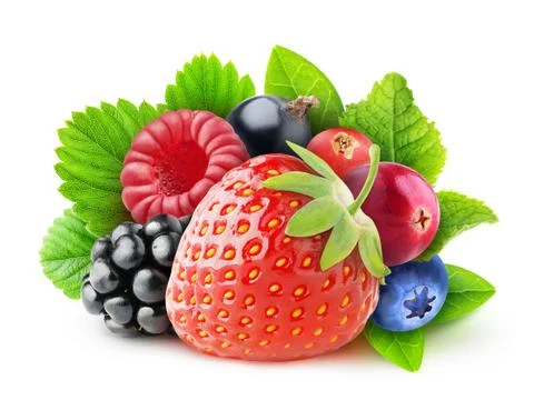 Isolated fresh berries Stock Photos