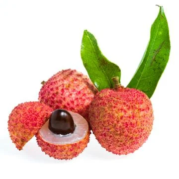 Isolated fresh lychees fruit Stock Photos