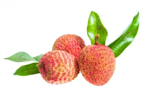 Isolated fresh lychees fruit Stock Photos
