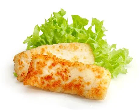 Isolated fried cheese Stock-Fotos