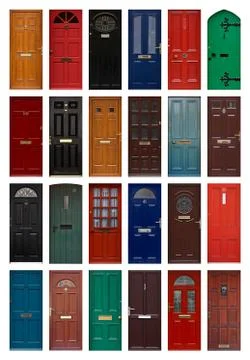Isolated front doors Stock Illustration