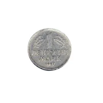 Isolated front side of a German mark coin Stock Photos