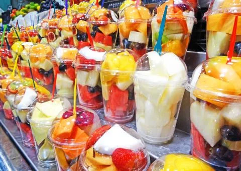Isolated fruit coctails, 写真素材